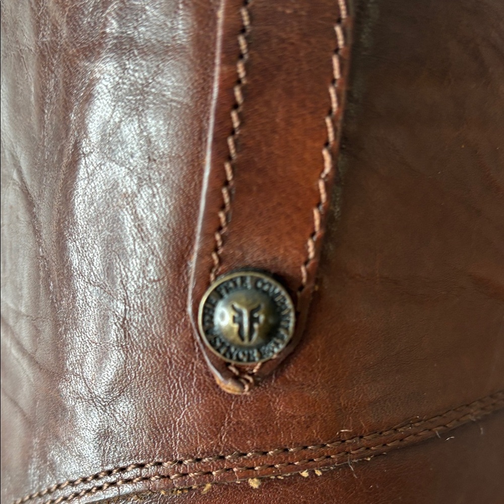 Frye Melissa Button Leather Boots in Cognac with Tan Lining - Picture 9 of 9